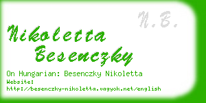 nikoletta besenczky business card